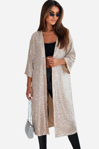 Sequin Open Front Duster Cardigan Divacious