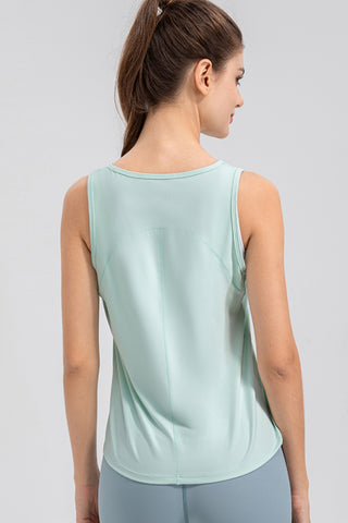 Wide Strap Round Neck Active Tank Trendsi