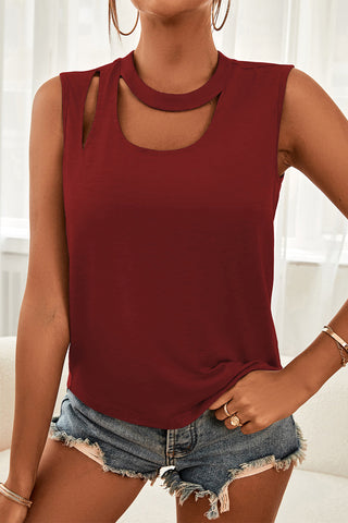 Cutout Sleeveless Top Divacious