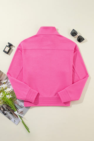 Half Snap Long Sleeve Sweatshirt Divacious