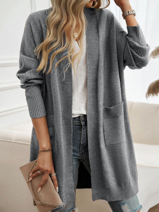 Open Front Long Sleeve Cardigan Divacious