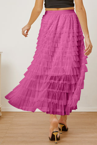 Ruched High Waist Tiered Skirt - Divacious