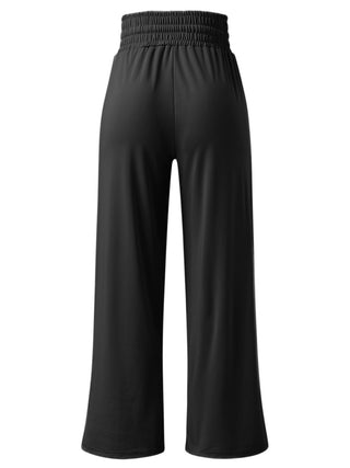 Full Size Drawstring High Waist Wide Leg Pants Divacious