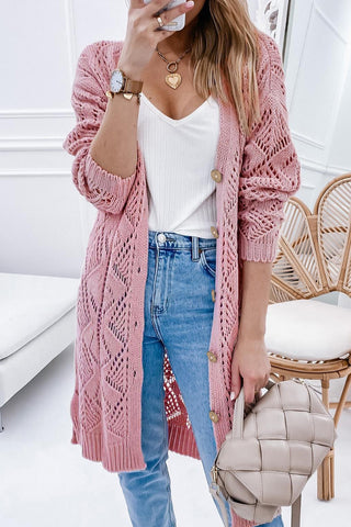 V-Neck Long Sleeve Cardigan Divacious