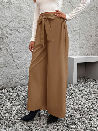 Tied High Waist Wide Leg Pants - Divacious