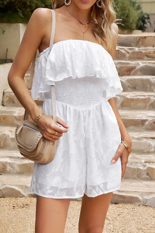 Strapless Layered Smocked Romper Divacious