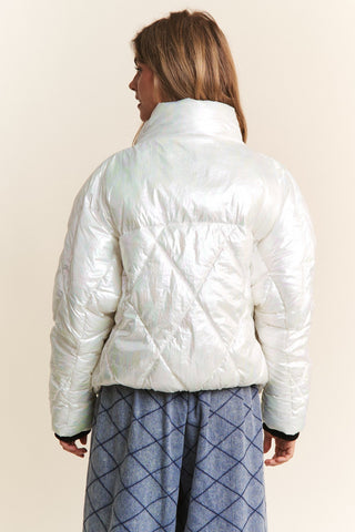 J.NNA Quilted Mock Neck Puffer Jacket Trendsi