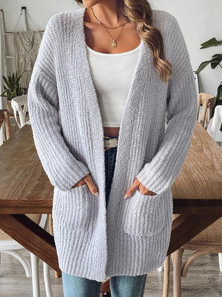 Open Front Long Sleeve Cardigan Divacious