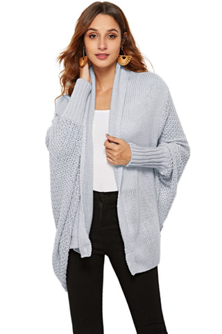 Open Front Batwing Sleeve Cardigan Divacious