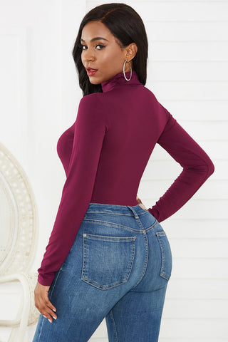 Turtleneck Long Sleeve Bodysuit Divacious