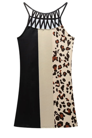 Printed Grecian Neck Mini Dress Trendsi