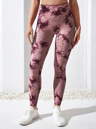 Printed High Waist Active Pants Trendsi