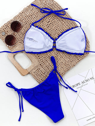 Frill Trill Halter Neck Bikini Set Divacious