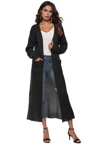 Long Sleeve Open Front Buttoned Cardigan Divacious