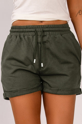 Drawstring Waist Cuffed Shorts Divacious