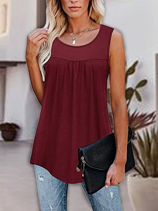 Round Neck Wide Strap Tank Divacious