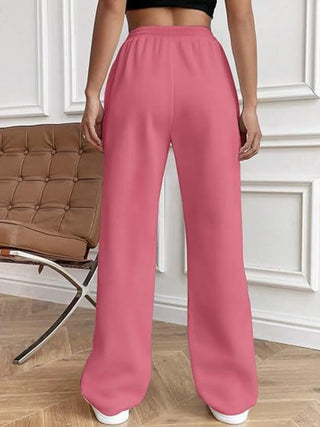 Drawstring Wide Leg Pants with Pockets - Divacious