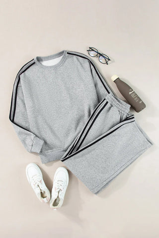 Round Neck Long Sleeve Top and Pants Active Set Trendsi