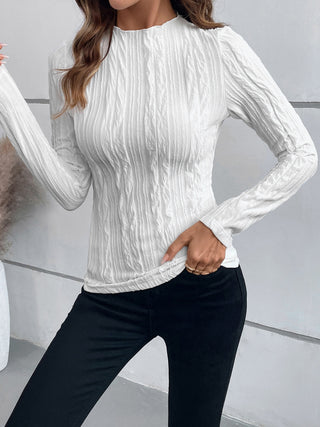 Mock Neck Long Sleeve Top - Divacious