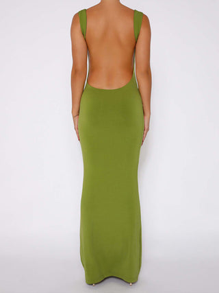 Backless Wide Strap Maxi Dress Trendsi