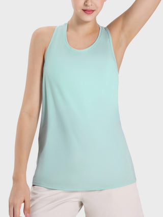 Millennia Round Neck Wide Strap Active Tank Trendsi