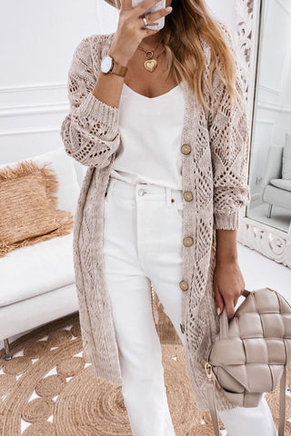 V-Neck Long Sleeve Cardigan Divacious