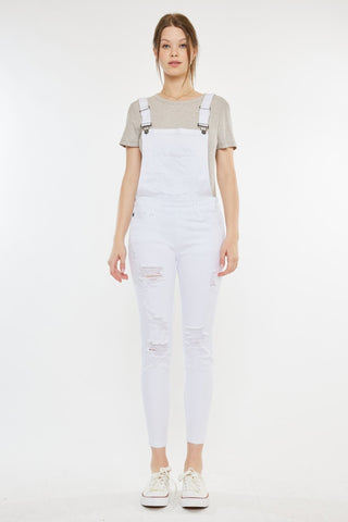 Kancan Distressed Skinny Denim Overalls Divacious