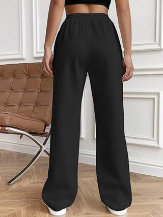 Drawstring Wide Leg Pants with Pockets - Divacious