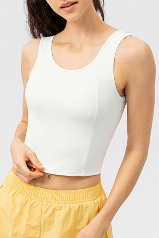 Round Neck Wide Strap Active Tank Trendsi