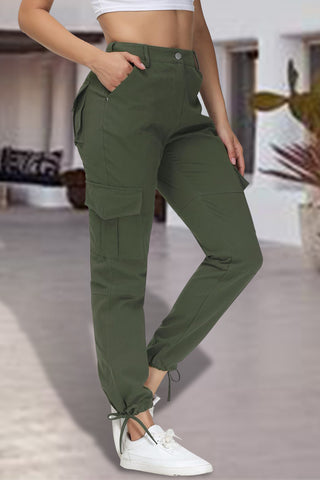 Full Size High Waist Pants with Pockets Divacious