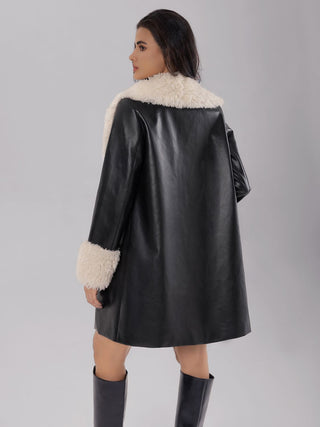 Fuzzy Long Sleeve Longline Coat - Divacious