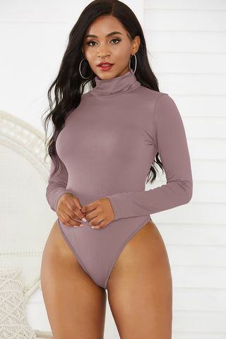 Turtleneck Long Sleeve Bodysuit Divacious