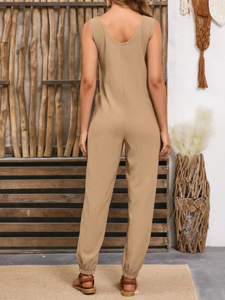 Wide Strap Jumpsuit with Pockets Divacious