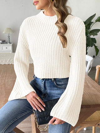 Mock Neck Long Sleeve Sweater Divacious