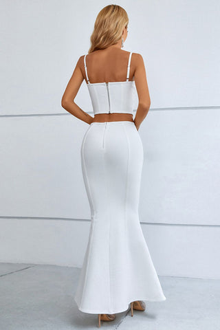 Cutout Seam Detail Cami and Fishtail Skirt Set Trendsi