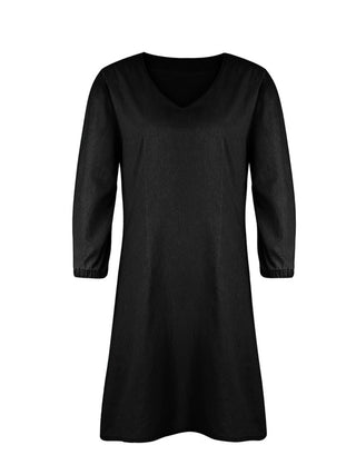 Full Size V-Neck Half Sleeve Dress Divacious