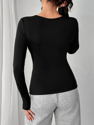 Round Neck Long Sleeve T-Shirt - Divacious