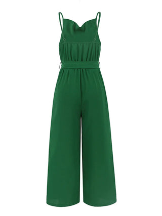 Tied Spaghetti Strap Wide Leg Jumpsuit Divacious