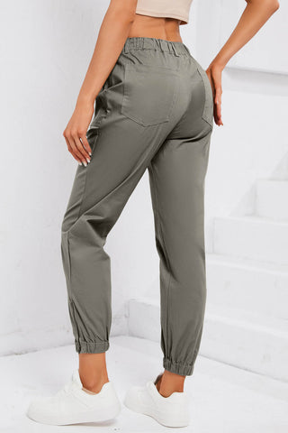 Drawstring Side Zip Joggers Divacious