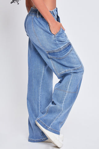 YMI Jeanswear High-Rise Straight Cargo Jeans Divacious