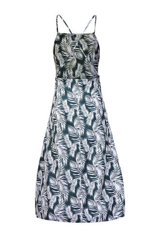 Slit Crisscross Printed Sleeveless Cami Dress Trendsi