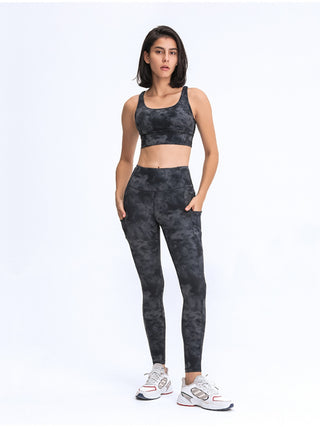 Millennia Wide Waistband Leggings with Pockets Trendsi