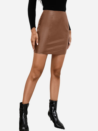 PU Leather Mini Skirt Divacious