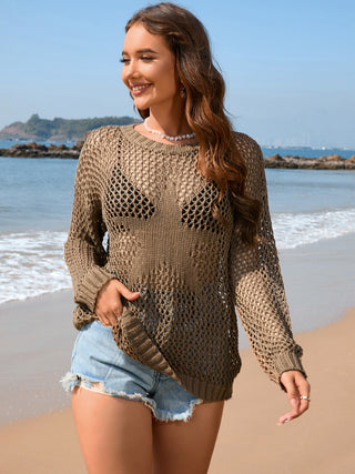 Openwork Dropped Shoulder Cover Up Trendsi