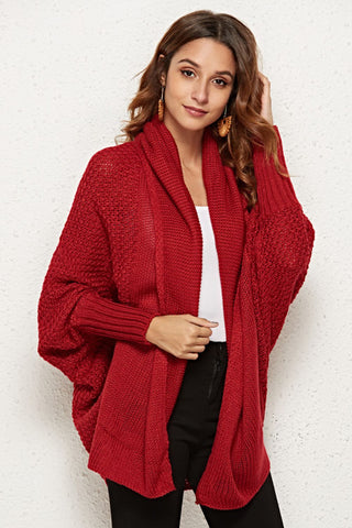 Open Front Dolman Sleeve Longline Cardigan Divacious