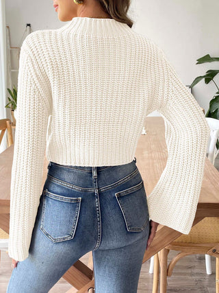 Mock Neck Long Sleeve Sweater Divacious