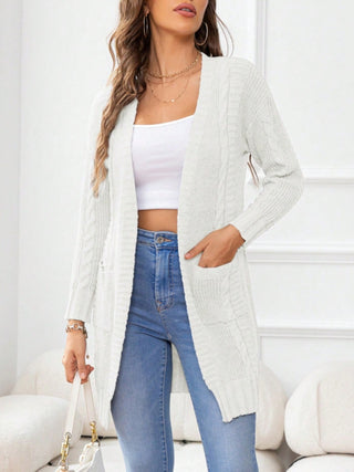 Open Front Long Sleeve Cardigan Divacious