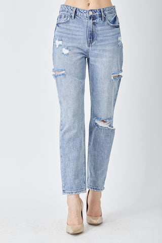 Distressed Slim Cropped Jeans Divacious