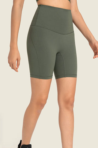 Millennia Seamless High-Rise Wide Waistband Biker Shorts Trendsi