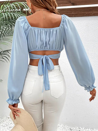 Raglan Sleeve Cropped Blouse Divacious